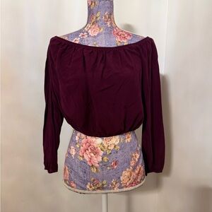 Windsor Off-Shoulder Plum Blouse